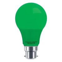 5w LED Green A60 GLS Light Bulb B22 Bayonet Cap