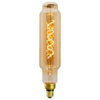 LED Vintage Tubular Spiral Filament Light Bulb Smoked Gold Glass 4W E27 TT75G