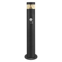 3W LED PIR Sensor Bollard Outdoor Garden Light Black Stainless Steel 3000K IP54 ZLCA03