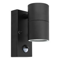 Black PIR Stainless Steel Single Outdoor Wall Light With Movement Sensor Down ZLC037DSEN
