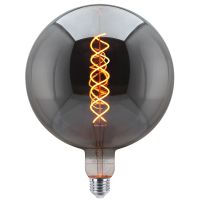 4w Vintage LED Over Sized Globe Glass Spiral Filament Bulb G200 E27 Smoked Grey