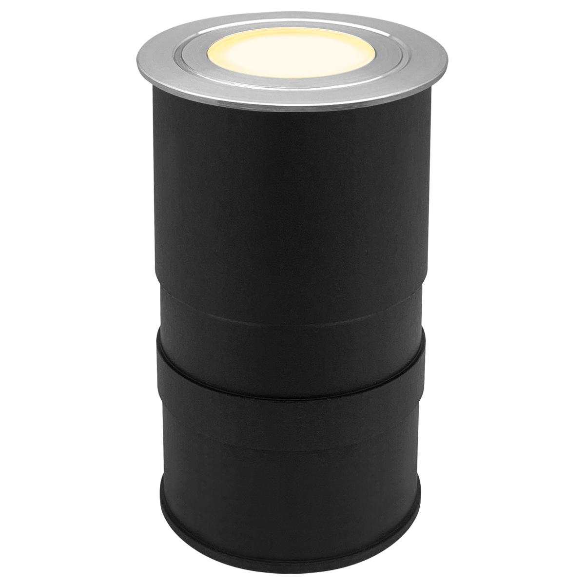 1.5W LED Ground Light Brushed Chrome IP67 Warm White 3000K GL12WW