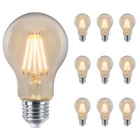 10 Pack Vintage 4W LED A60 Filament Light Bulb E27 Clear Glass Warm White 2500K