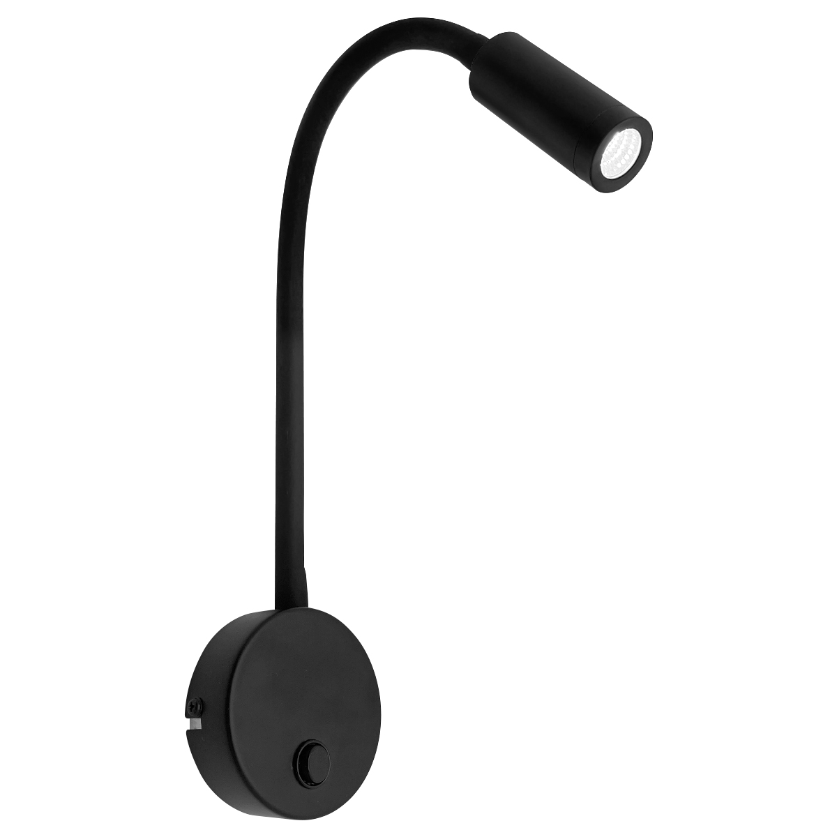 3W LED Adjustable Black Wall Mounted Reading Light with Flexible Arm Cool White 6000K BW04