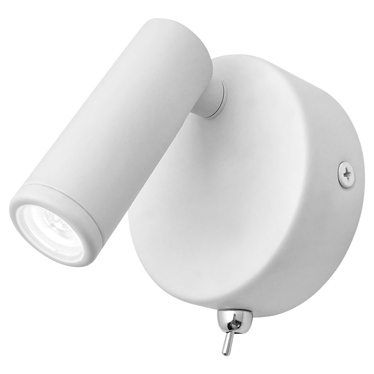  3W LED Adjustable White Wall Mounted Bedside Light Switched Cool White BW08