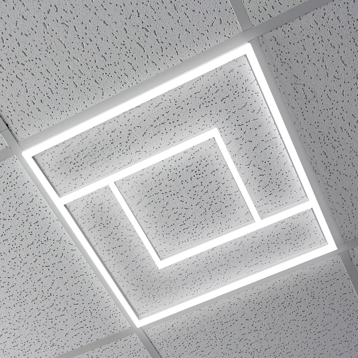 64W Double Square Border Line LED Frame Panel 600 X 600 Recessed Ceiling Light 6500K PFL04