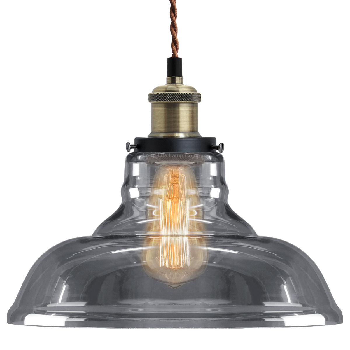 Vintage Smoke Glass Pendant Light