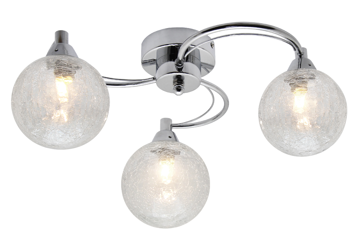 John Lewis Limbo Semi Flush 3 Arm Ceiling Light, Chrome By John Lewis & Partners